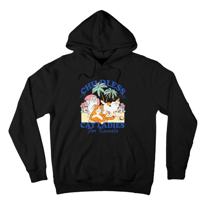 Childless Cat Ladies Vote Rosie The Riveter Kamala Summer Tall Hoodie