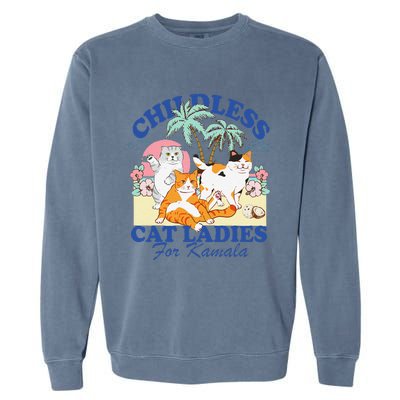 Childless Cat Ladies Vote Rosie The Riveter Kamala Summer Garment-Dyed Sweatshirt