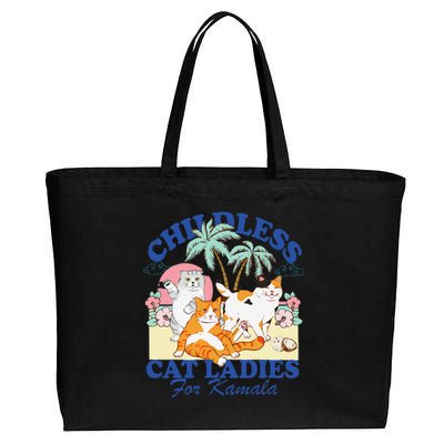 Childless Cat Ladies Vote Rosie The Riveter Kamala Summer Cotton Canvas Jumbo Tote