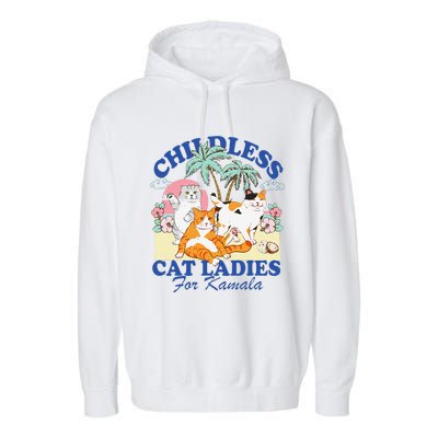 Childless Cat Ladies Vote Rosie The Riveter Kamala Summer Garment-Dyed Fleece Hoodie