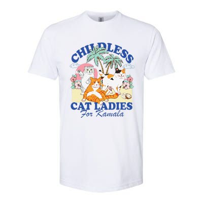 Childless Cat Ladies Vote Rosie The Riveter Kamala Summer Softstyle CVC T-Shirt