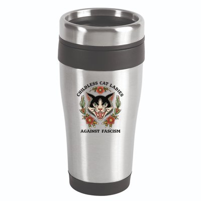 Childless Cat Ladies Against Fascism 16oz Travel Tumbler