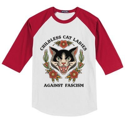 Childless Cat Ladies Against Fascism Kids Colorblock Raglan Jersey