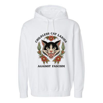 Childless Cat Ladies Against Fascism Garment-Dyed Fleece Hoodie