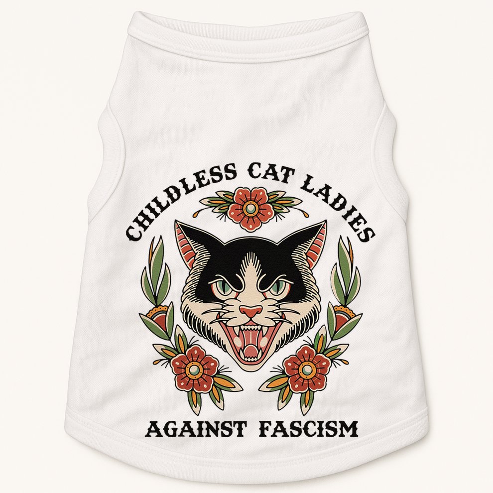Childless Cat Ladies Against Fascism Doggie Tank