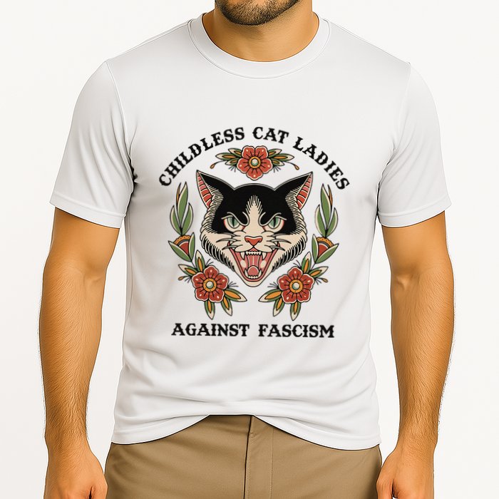 Childless Cat Ladies Against Fascism Cooling Performance Crew T-Shirt