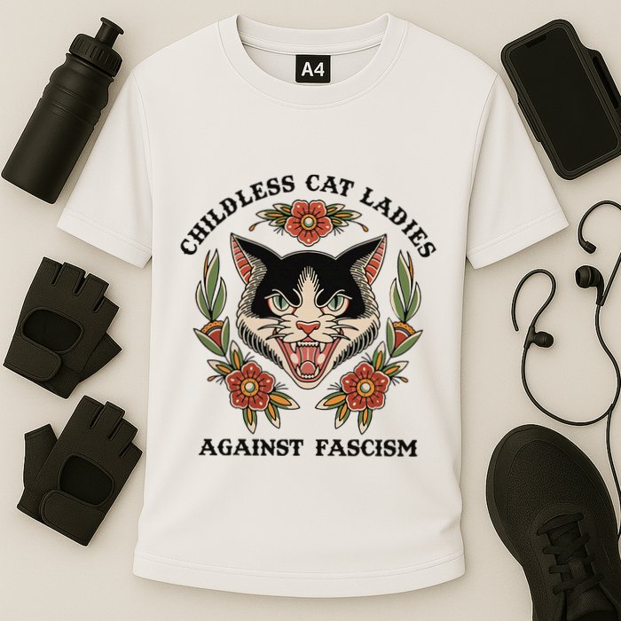 Childless Cat Ladies Against Fascism Cooling Performance Crew T-Shirt