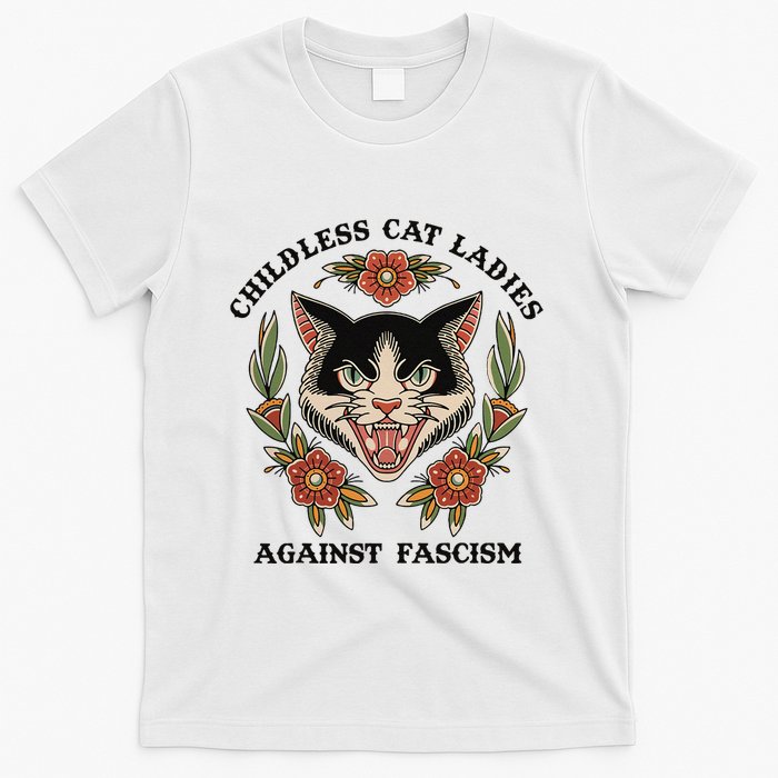 Childless Cat Ladies Against Fascism T-Shirt
