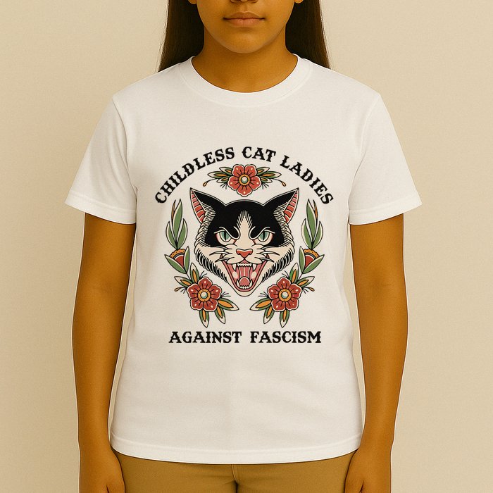 Childless Cat Ladies Against Fascism T-Shirt