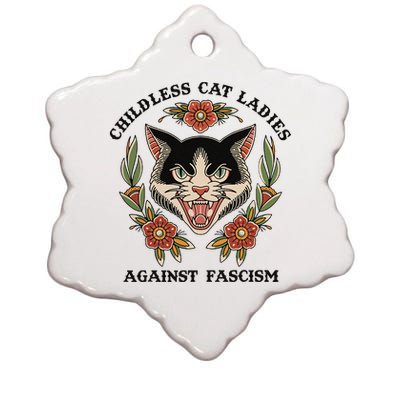 Childless Cat Ladies Against Fascism Ceramic Star Ornament