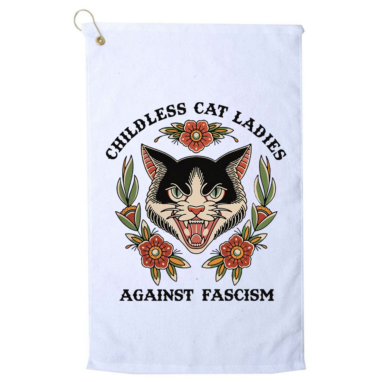 Childless Cat Ladies Against Fascism Golf Towel
