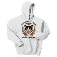 Childless Cat Ladies Against Fascism Kids Hoodie