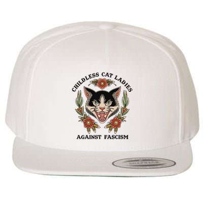 Childless Cat Ladies Against Fascism Wool Snapback Cap