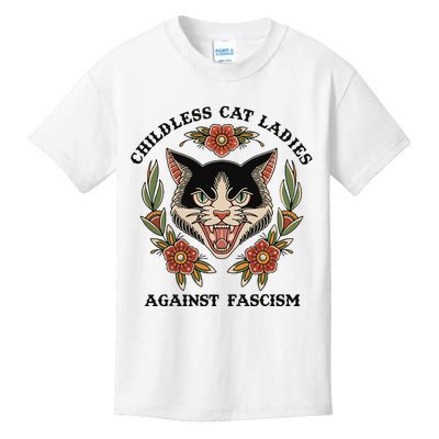 Childless Cat Ladies Against Fascism Kids T-Shirt