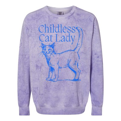 Childless Cat Lady Colorblast Crewneck Sweatshirt