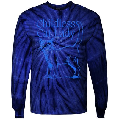 Childless Cat Lady Tie-Dye Long Sleeve Shirt