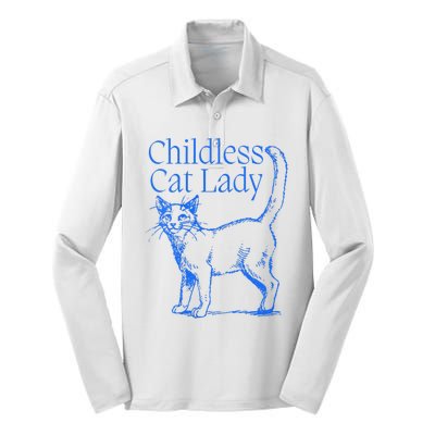 Childless Cat Lady Silk Touch Performance Long Sleeve Polo