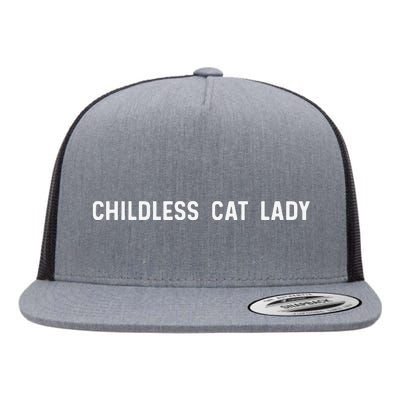 Childless Cat Lady Funny Cute Flat Bill Trucker Hat