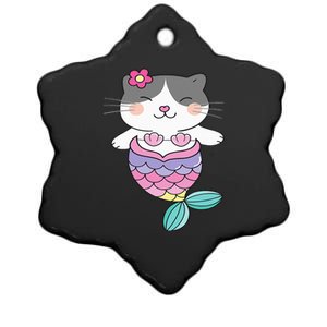 Cute Cat Lovers Adorable Mermaid Cat Ceramic Star Ornament