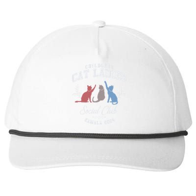 Childless Cat Ladies Social Club Voting Kamala Election 2024 Gift Snapback Five-Panel Rope Hat