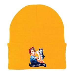 Childless Cat Ladies Vote Rosie The Riveter Knit Cap Winter Beanie