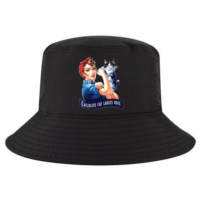Childless Cat Ladies Vote Rosie The Riveter Cool Comfort Performance Bucket Hat