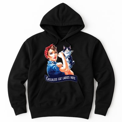 Childless Cat Ladies Vote Rosie The Riveter Hoodie