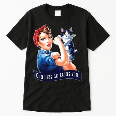 Childless Cat Ladies Vote Rosie The Riveter Tall T-Shirt