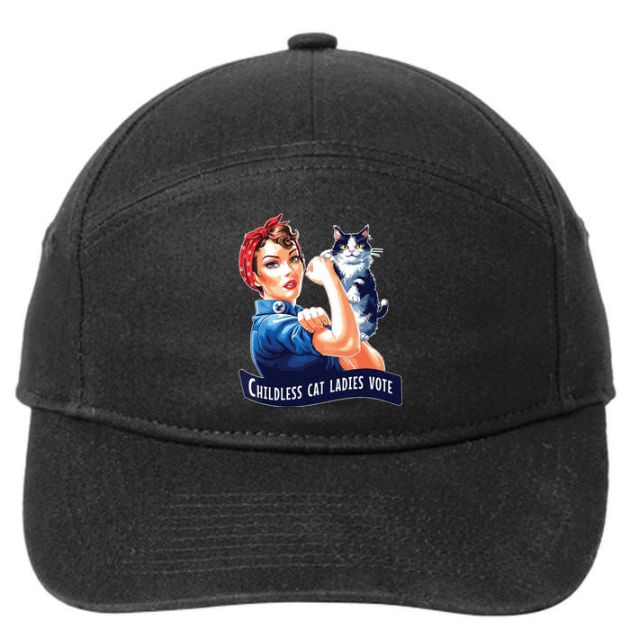 Childless Cat Ladies Vote Rosie The Riveter 7-Panel Snapback Hat