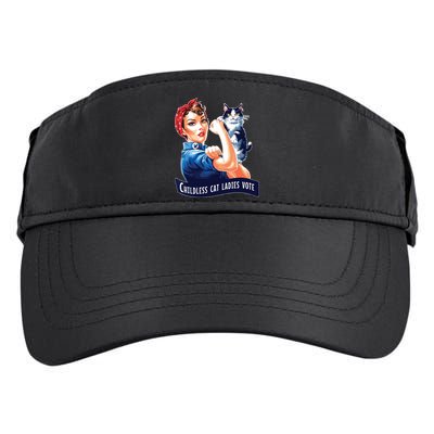 Childless Cat Ladies Vote Rosie The Riveter Adult Drive Performance Visor