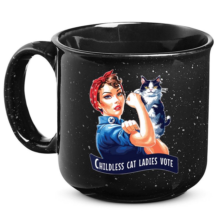Childless Cat Ladies Vote Rosie The Riveter 15oz Campfire Ceramic Mug