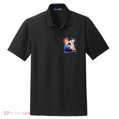 Childless Cat Ladies Vote Rosie The Riveter Dry Zone Grid Polo