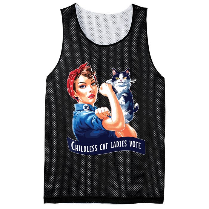 Childless Cat Ladies Vote Rosie The Riveter Mesh Reversible Basketball Jersey Tank