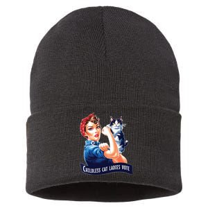 Childless Cat Ladies Vote Rosie The Riveter Sustainable Knit Beanie