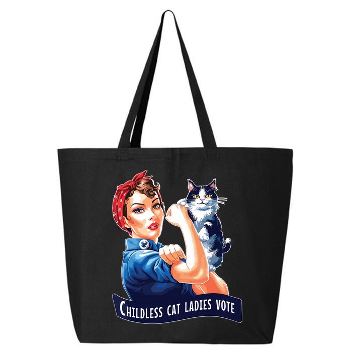 Childless Cat Ladies Vote Rosie The Riveter 25L Jumbo Tote