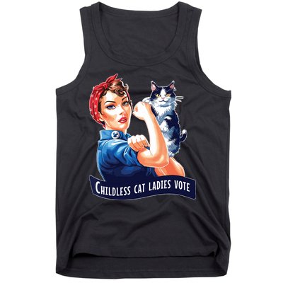 Childless Cat Ladies Vote Rosie The Riveter Tank Top