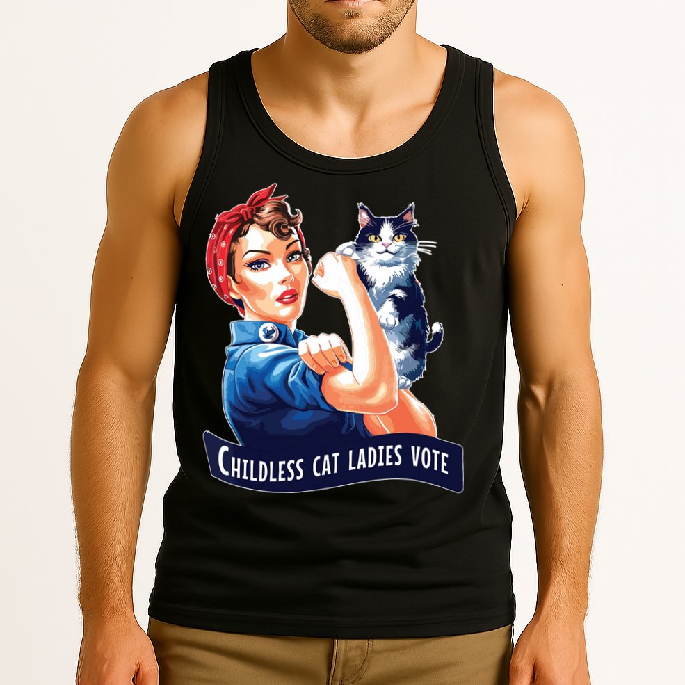 Childless Cat Ladies Vote Rosie The Riveter Tank Top