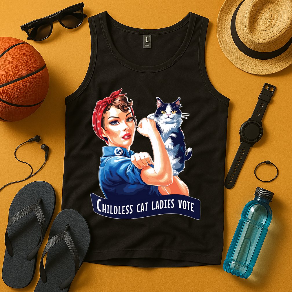 Childless Cat Ladies Vote Rosie The Riveter Tank Top