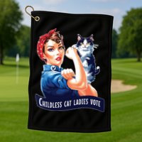 Childless Cat Ladies Vote Rosie The Riveter Golf Towel