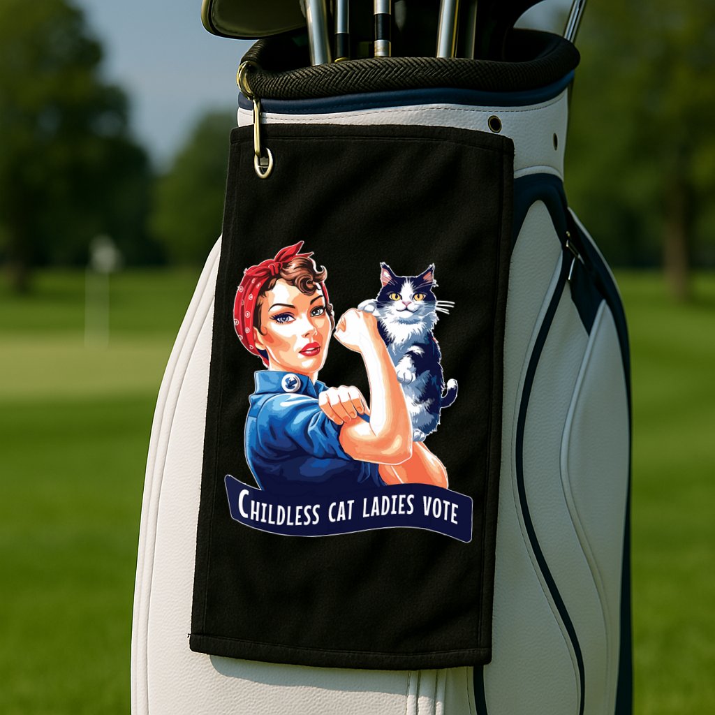Childless Cat Ladies Vote Rosie The Riveter Golf Towel