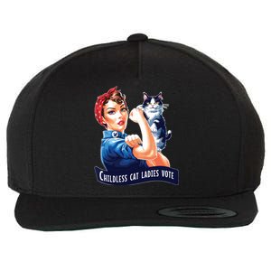 Childless Cat Ladies Vote Rosie The Riveter Wool Snapback Cap