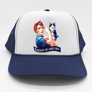 Childless Cat Ladies Vote Rosie The Riveter Trucker Hat