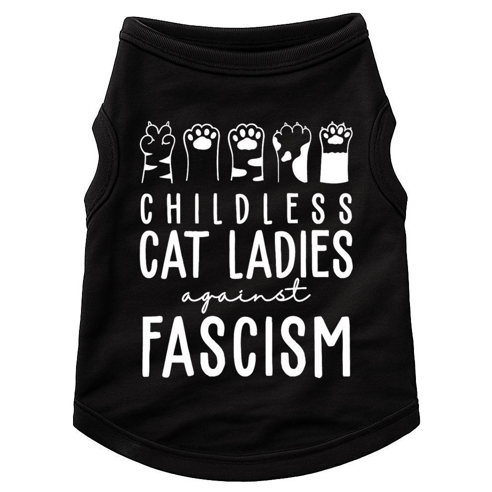 Childless Cat Ladies Against Fascism Proud Childless Cat Ladies Against Fascism Doggie Tank