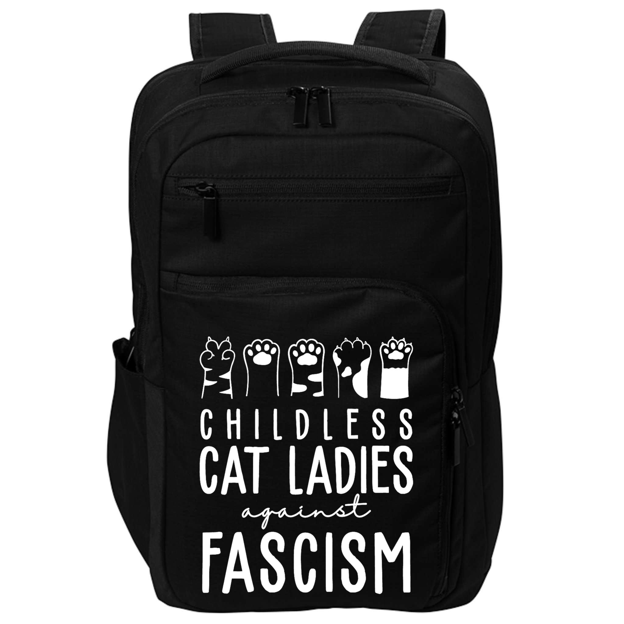 Childless Cat Ladies Against Fascism Proud Childless Cat Ladies Against Fascism Impact Tech Backpack