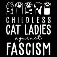 Childless Cat Ladies Against Fascism Proud Childless Cat Ladies Against Fascism 7-Panel Snapback Hat