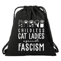 Childless Cat Ladies Against Fascism Proud Childless Cat Ladies Against Fascism Drawstring Bag