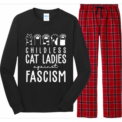 Childless Cat Ladies Against Fascism Proud Childless Cat Ladies Against Fascism Long Sleeve Pajama Set