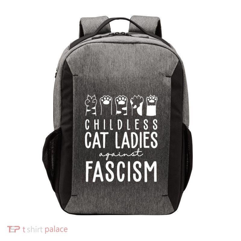 Childless Cat Ladies Against Fascism Proud Childless Cat Ladies Against Fascism Vector Backpack
