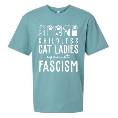 Childless Cat Ladies Against Fascism Proud Childless Cat Ladies Against Fascism Sueded Cloud Jersey T-Shirt