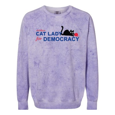 Childless Cat Lady Voting Election 2024 Usa Gift Colorblast Crewneck Sweatshirt